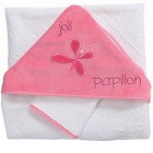 Carré de bain avec gant joli Papillon