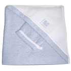 Sortie de bain + gant ciel / blanc