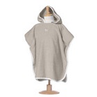 Poncho de bain taupe blanc 