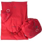 Echarpe avec anneau rouge gris