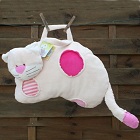 Coussin frimousse range pyjama chat