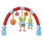 Arche de poussette musicale rouge ou bleue