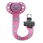 Attache sucette pirate rose