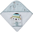 Carré de bain avec gant Scrapbook bleu
