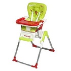 Chaise haute slim vert/rouge