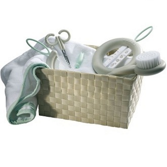 Corbeille de toilette bleu