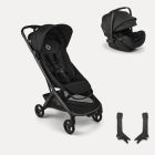 Pack duo poussette Butterfly 2 Noir + siège auto otter by Nuna Noir et adaptateurs