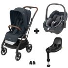 Poussette duo Leona² Graphite + siège auto Pebble 360 Essential Graphite + Base FamilyFix 360