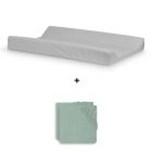 Pack matelas à langer 50 x 70 cm avec 2 housses éponge Ash Green