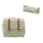 Cartable enfant et trousse assortie - Crocodile
