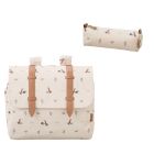 Cartable enfant et trousse assortie - Lapin beige
