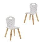 Lot de 2 Chaises enfant Douceur Blanche étoiles grises
