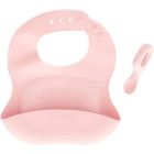 Set bavoir et cuillère Yum - Rose