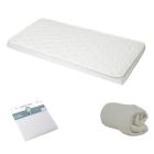 Pack Matelas bébé climatisé + alèse blanc + drap housse Blanc - 60 x 120 cm