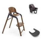 Pack Chaise haute chaud/gris + siège bébé gris et tablette