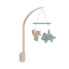 Pack support mobile bébé bois + mobile d’éveil bébé Roarsome