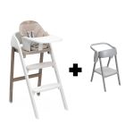 Chaise haute Crescendo Up Pearl Cooper re_lux + Kit tour d'observation Crescendo Up grey