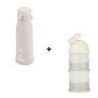 Pack chauffe biberon nomade Moov and Feed Beige + boîte doseuse Babydose