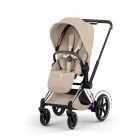 Poussette électrique e-Priam 3 Cozy Beige châssis Chrome