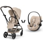 Poussette duo Eezy S Twist+ 2 pivotante Almond Beige avec siège auto Cloud G3 i-Size
