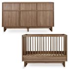 Chambre duo Kyo lit bébé évolutif 70 x 120 cm + commode XL - Walnut
