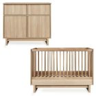 Chambre duo Kyo lit bébé évolutif 70 x 120 cm + commode - Honey Ash
