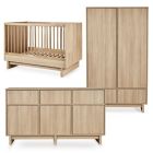 Chambre bébé trio Kyo lit 70 x 120 cm + commode XL + armoire Honey Ash