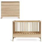 Chambre bébé duo Tsugi lit 60 x 120 cm + commode Honey Ash