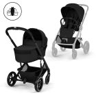 Poussette duo tout terrain Balios S Lux 4 avec nacelle pliable Moon Black