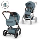 Poussette duo tout terrain Balios S Lux 4 avec nacelle pliable Stormy Blue