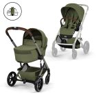 Poussette duo tout terrain Balios S Lux 4 avec nacelle pliable Moss Green
