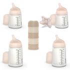 Pack naissance biberons anti colique Zerø.Zerø et boîte doseuse beige