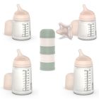 Pack naissance biberons anti colique Zerø.Zerø et boîte doseuse vert