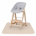 Pack chaise haute évolutive 2-en-1 Born Up naturel gris et tapis anti-éclaboussures