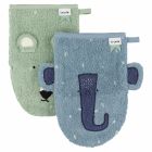 Lot de 2 gants de toilette Mr. Polar Bear - Mrs. Elephant