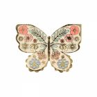 Lot de 16 serviettes Papillons avec dorure