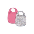 Lot de 2 bavoirs bébé Fleur rosier / Chateau rose