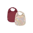 Lot de 2 bavoirs bébé Coeur glitter / sangria