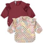 Lot de 2 bavoirs à manches longues - Glitter / Sangria 18m - 3
