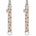 Lot de 2 attaches sucettes - Fleur tricolore