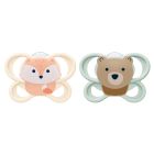 Lot de 2 sucettes Perfect Match Air 0-6 mois renard/ours