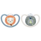 Lot de 2 sucettes Perfect Match Air Nuit 6-18 mois Lion
