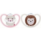 Lot de 2 sucettes 0-6m Space fille