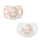 Lot de 2 sucettes symétrique SX pro 6 -18 mois Night&day lapin