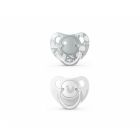 Lot de 2 sucettes physiologiques 0-6 mois latex Fox gris