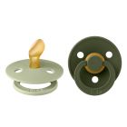 Pack de 2 sucettes Colour Caoutchouc anatomique 6 mois+ Sage et Hunter green