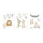 Lot de 3 stickers muraux - Safari Leo