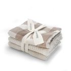 Lot de 3 serviettes multifonctions Babyshower  Vichy Caramel