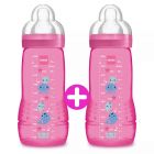 Lot de 2 biberons 330 ml Easy Active Coloré rose