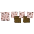Lot lingettes lavables et pochette fleurs / fougère
